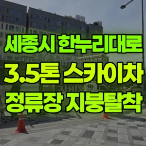세종시 한누리대로 3.5톤 스카이차 버스정류장 지붕탈착  2시간 후기