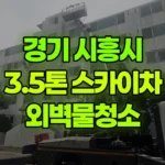 경기 시흥시 정왕동 스카이차 외벽물청소 현장 사진