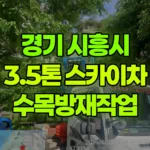 경기 시흥시 배곧동 스카이차 수목방재작업 현장 사진