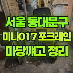 서울 동대문구 미니017 포크레인(굴착기) 마당꺠고 정리 반나절 후기