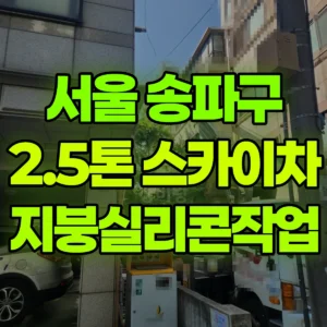 서울 송파구 2.5톤 스카이차 지붕실리콘작업 반나절 비용