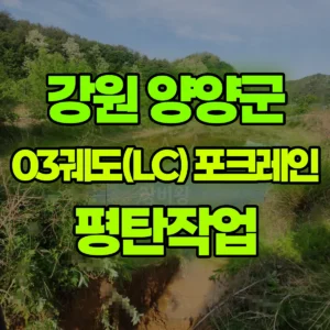 강원 양양군 03궤도(LC) 포크레인(굴착기) 평탄작업 일대 후기