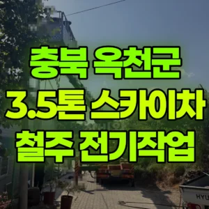 충북 옥천군 3.5톤 스카이차 철주 세우고 전기작업  2시간 후기