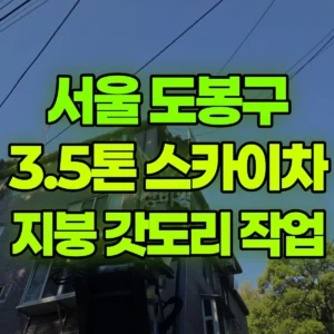 서울 도봉구 3.5톤 스카이차 지붕 갓도리 작업  일대 후기