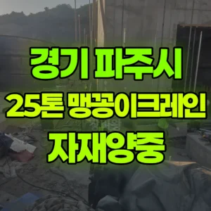 경기 파주시 25톤 맹꽁이 크레인 자재양중 일대 후기