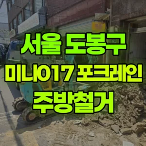 서울 도봉구 미니017 포크레인(굴착기) 주방철거 반나절 후기