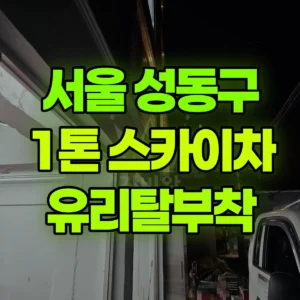 서울 성동구 1톤 스카이차 유리탈부착 1시간 후기