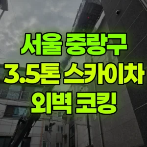 서울 중랑구 3.5톤 스카이차 외벽 실리콘코킹작업 2시간 후기