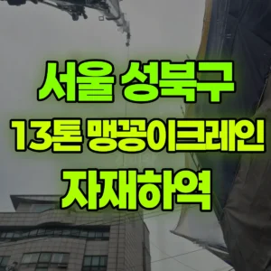서울 성북구 13톤 맹꽁이 크레인 자재하역 반나절 비용