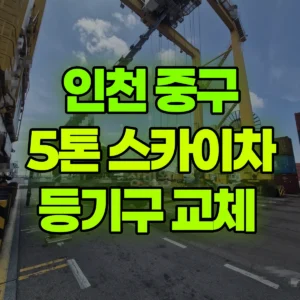 인천 중구 5톤 스카이차 등기구 교체  2시간 비용