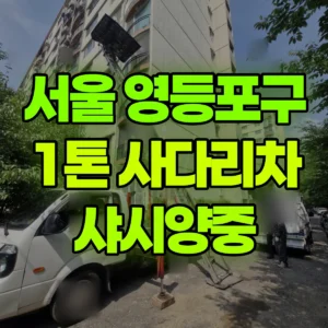 서울 영등포구 1톤 사다리차 샤시양중 1시간 후기