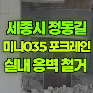 세종시 정동길 미니035 포크레인(굴착기) 실내 옹벽 철거  일대 후기