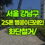 서울 강남구 청담동 크레인 화단철거 현장 사진