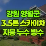 강원 영월군 무릉도원면 스카이차 지붕 누수 방수 현장 사진
