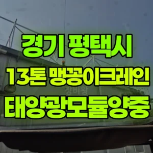 경기 평택시 13톤 맹꽁이 크레인 태양광모듈양중 1시간 후기