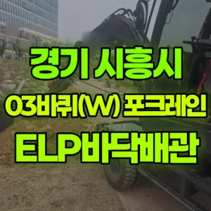 경기 시흥시 03바퀴(W) 포크레인(굴착기) ELP바닥배관작업 / 토사굴착 2일 비용
