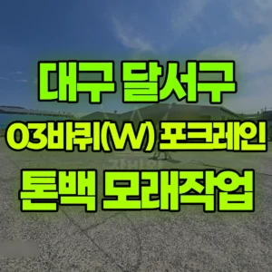 대구 달서구 03바퀴(W) 포크레인(굴착기) 톤백모래작업 / 작업일 17일,19일 일대 비용