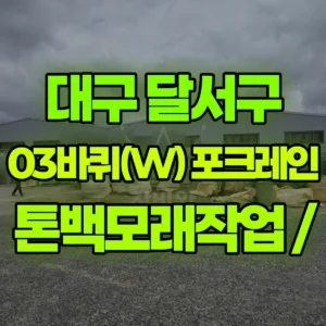 대구 달서구 03바퀴(W) 포크레인(굴착기) 톤백모래작업 / 일대 비용