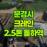 경북 문경시 농암면 크레인 돌 (2.5톤) 하역 현장 사진