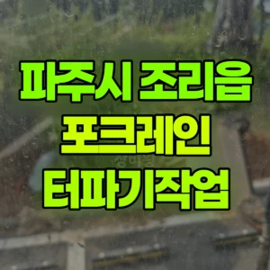 경기 파주시 02궤도(LC) 포크레인(굴착기) 터파기작업 일대 후기