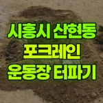 경기 시흥시 산현동 포크레인 운동장 터파기/다짐 현장 사진