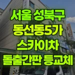 서울 성북구 동선동5가 스카이차 돌출간판 등교체 현장 사진