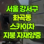 서울 강서구 화곡동 스카이차 지붕에 자재양중-지붕수리 현장 사진