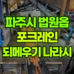 경기 파주시 법원읍 포크레인 되메우기/나라시 현장 사진