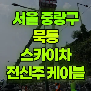서울 중랑구 스카이차 전신주 케이블작업 1시간 비용