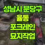 경기 성남시 분당구 율동 포크레인 묘지작업 현장 사진