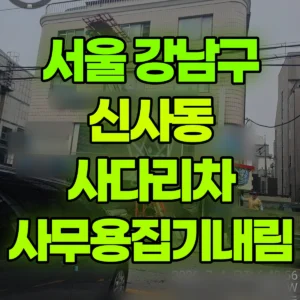 서울 강남구 1톤 사다리차 사무용집기내림 반나절 후기
