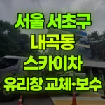 서울 서초구 내곡동 스카이차 외부유리창 1장 교체, 실리콘 보수작업 현장 사진