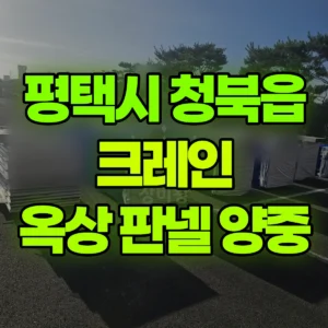 경기 평택시 5톤 카고크레인 2층 옥상으로 판넬 양중 작업 1시간 비용