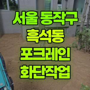 서울 동작구 미니017 포크레인(굴착기) 화단작업 반나절 후기