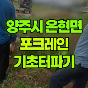 경기 양주시 03바퀴(W) 포크레인(굴착기) 기초터파기 반나절 비용