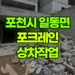 경기 포천시 일동면 포크레인 상차작업 현장 사진