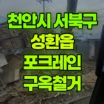 충남 천안시 서북구 성환읍 포크레인 구옥철거 현장 사진