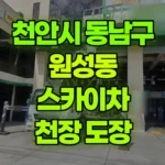 충남 천안시 동남구 원성동 스카이차 타이어매장 내부천장도장 현장 사진