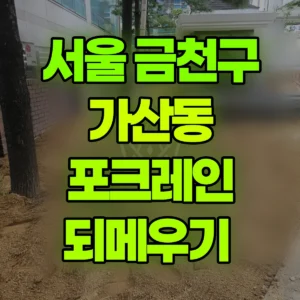 서울 금천구 미니017 포크레인(굴착기) 되메우기  반나절 후기