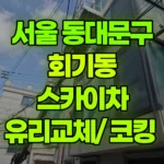 서울 동대문구 회기동 스카이차 유리교체 / 코킹 현장 사진