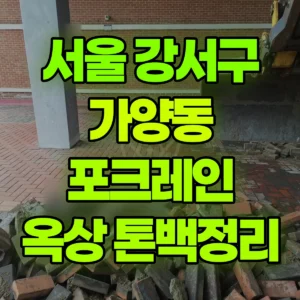서울 강서구 미니017 포크레인(굴착기) 옥상 톤백 작업 / 옥상바닥 정리   일대 비용