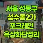 서울 성동구 성수동2가 포크레인 옥상화단정리 현장 사진