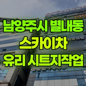 경기 남양주시 스카이차 유리에 시트지작업 1시간 후기
