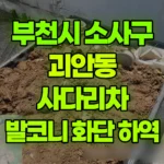 경기 부천시 소사구 괴안동 사다리차 발코니 화단 흙 하역 현장 사진