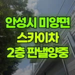 경기 안성시 미양면 스카이차 2층 판낼양중 현장 사진