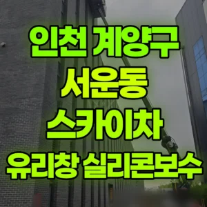 인천 계양구 스카이차 유리창 실리콘 보수  반나절 비용