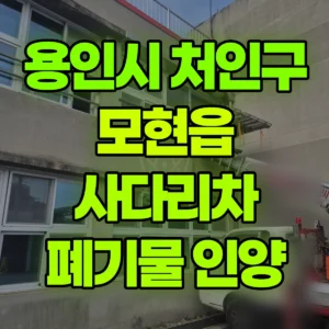 경기 용인시 1톤 사다리차 폐기물내림/저재인양 일대 후기
