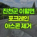 충북 진천군 이월면 포크레인 아스콘 제거 현장 사진