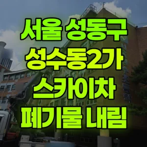 서울 성동구 스카이차 폐기물 내림 반나절 후기