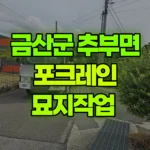 충남 금산군 추부면 포크레인 묘지작업 현장 사진
